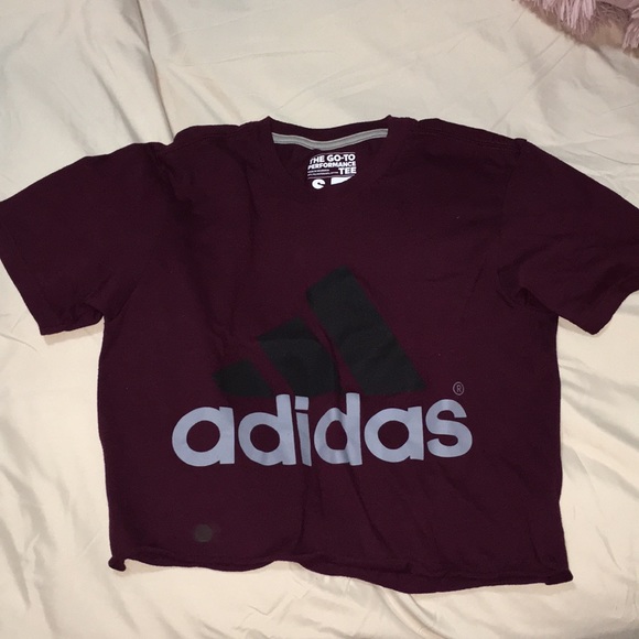 womens burgundy adidas t shirt